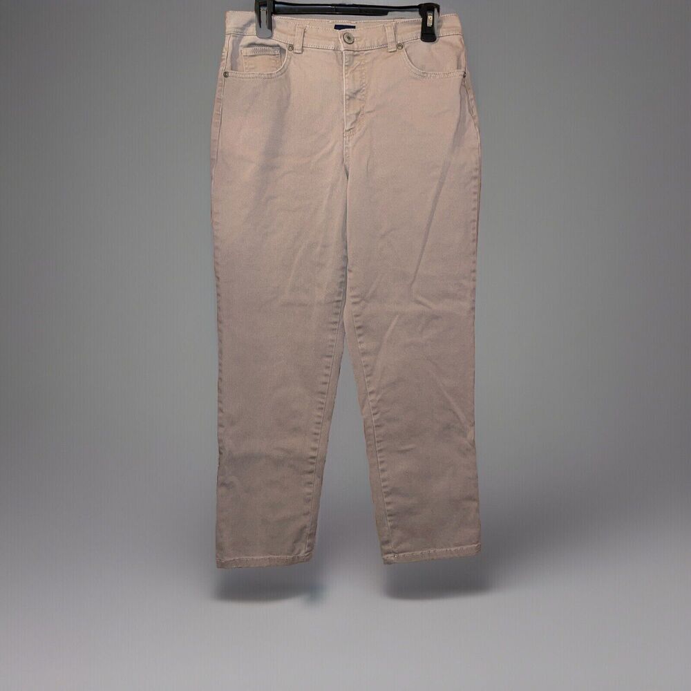 Basic Editions Women's Size 8 Short Straight Khaki High Rise Straight Leg Jeans